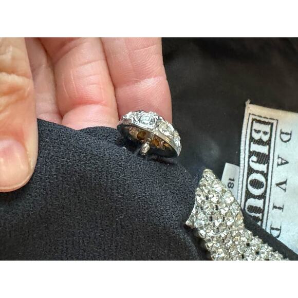 David Pond Black Jewel Collar Button Down Blazer Jacket Diamond Buttons Women 18 - Picture 6 of 9